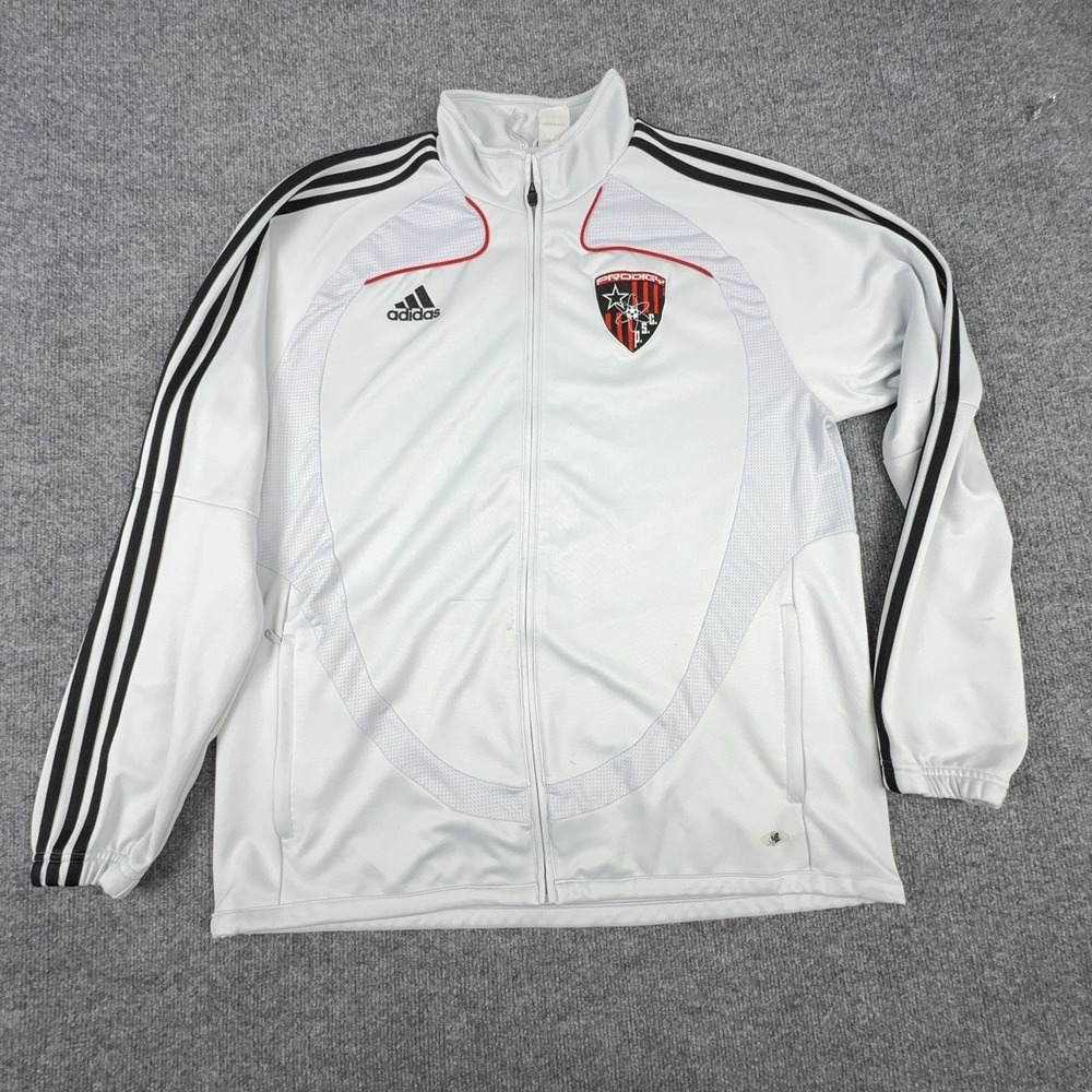 Adidas Jacket Mens XL White Prodigy PSC Clima365 Full Zip 3-Stripes Soccer